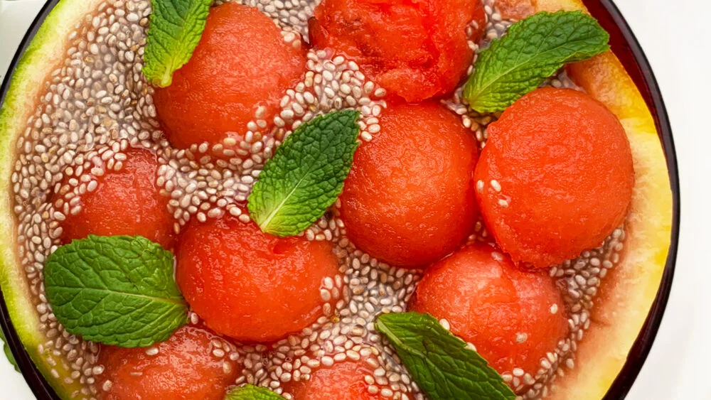 Watermelon Balls with Chia Jelly Recipe