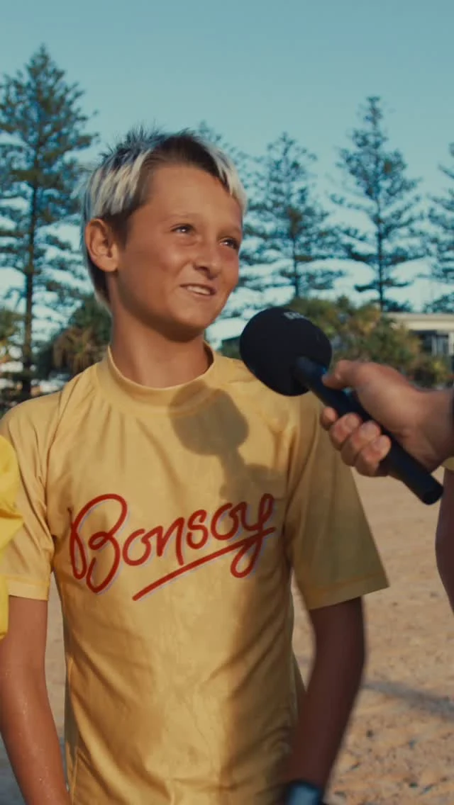 When legends meet the next gen! @callummrobson and the Bonsoy Board Caddies linked up this morning at the Gold Coast Pro. A few questions, a few fun ones out the front, and a Bonsoy or two in hand. Surf community at its finest.#BonsoyBoardCaddies #GoldCoastPro #MakeItBonsoy
